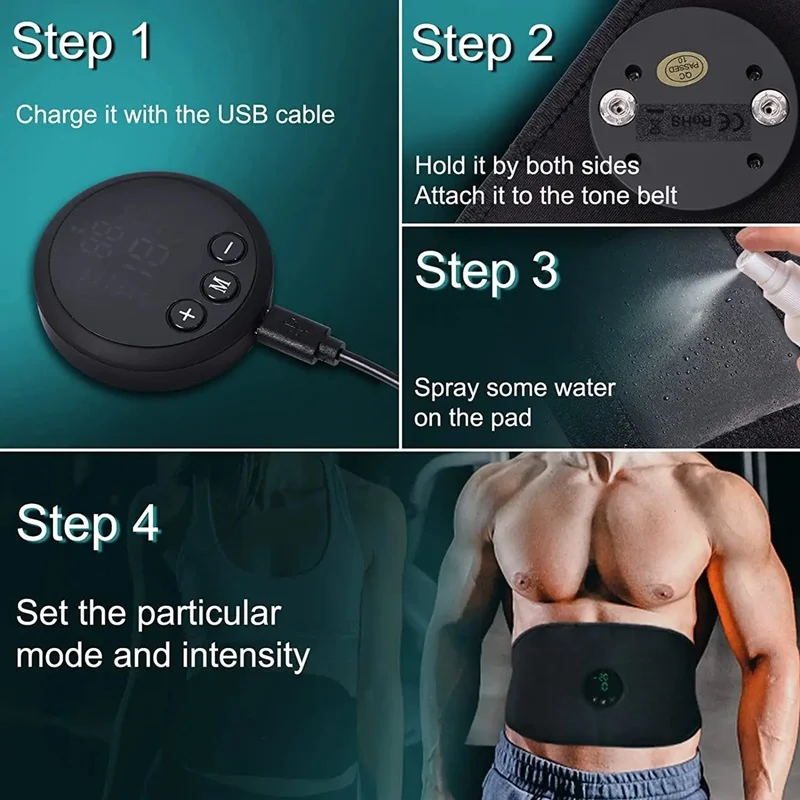 Electro Muscle Stimulation Abdominal Fitness Body Training Stimulator Waist Belt Shake Machine Abdominal Fitness Belt