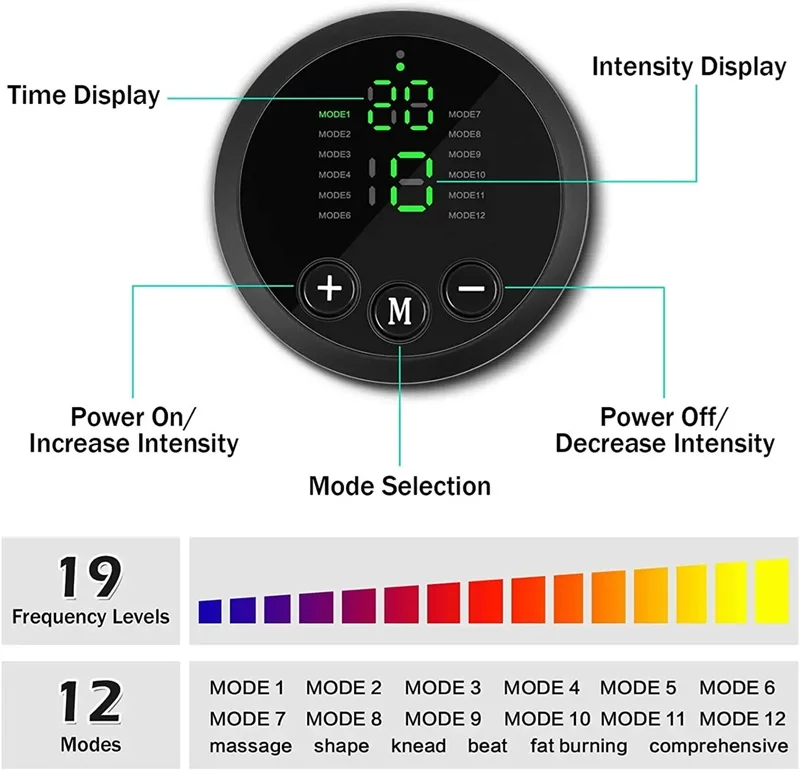 Electro Muscle Stimulation Abdominal Fitness Body Training Stimulator Waist Belt Shake Machine Abdominal Fitness Belt