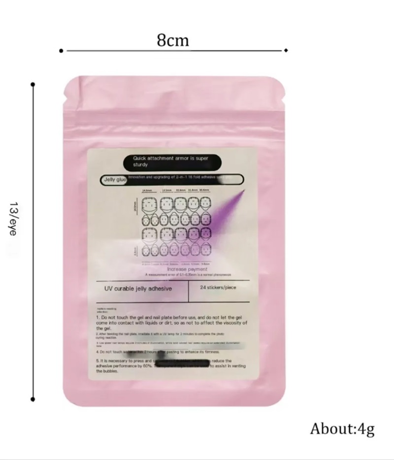 Transparent Jelly Double-Side Tape Label Sticker Waterproof Diy Glue Tape Nail Adhesive Tabs Nail Glue for Press on Nails
