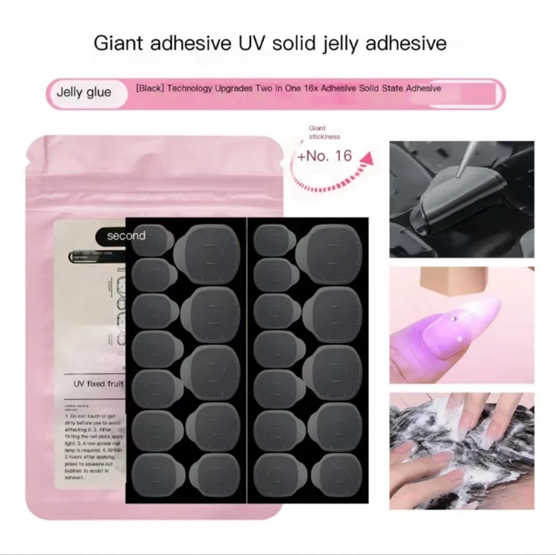 Transparent Jelly Double-Side Tape Label Sticker Waterproof Diy Glue Tape Nail Adhesive Tabs Nail Glue for Press on Nails
