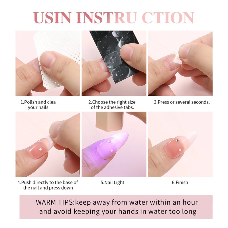 Transparent Jelly Double-Side Tape Label Sticker Waterproof Diy Glue Tape Nail Adhesive Tabs Nail Glue for Press on Nails
