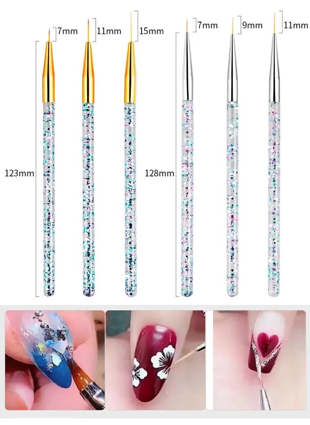 31PCS Acrylic Handle Nail Drawing Pen Set for Professional UV Gel Nail Polish Art Painting Brushes Dotting Tool
