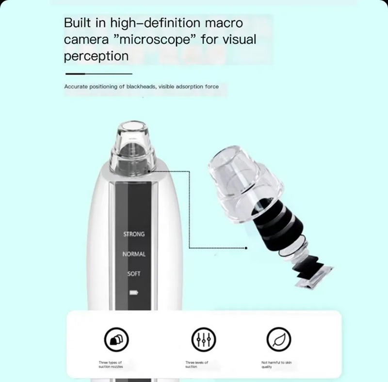 Rechargeable Visual Camera Suction Probes Facial Vacuum Electric Nose Face Pore Acne Deep Cleaner Cleansing Blackhead Remover