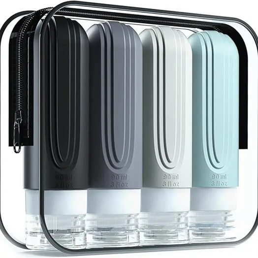 Soft Touch Silicone Travel Split Bottle Set Cosmetics Split Bottle Storage Washing Set With Leakproof Cap