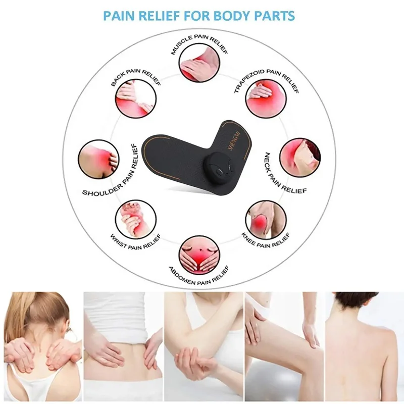 Portable Ems Mini Electric Neck Back Massager Cervical Massage Patch Stimulator