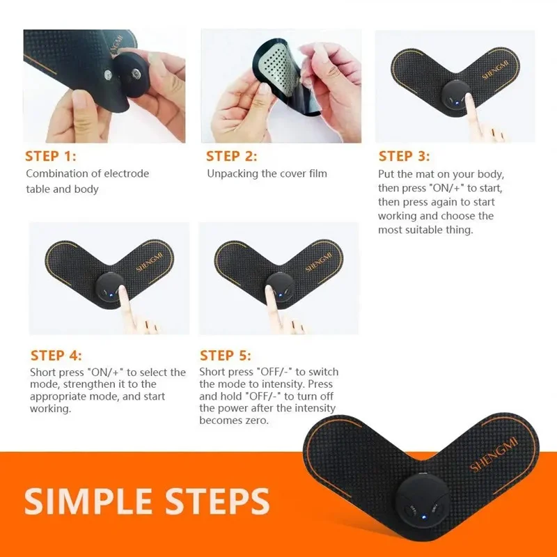 Portable Ems Mini Electric Neck Back Massager Cervical Massage Patch Stimulator