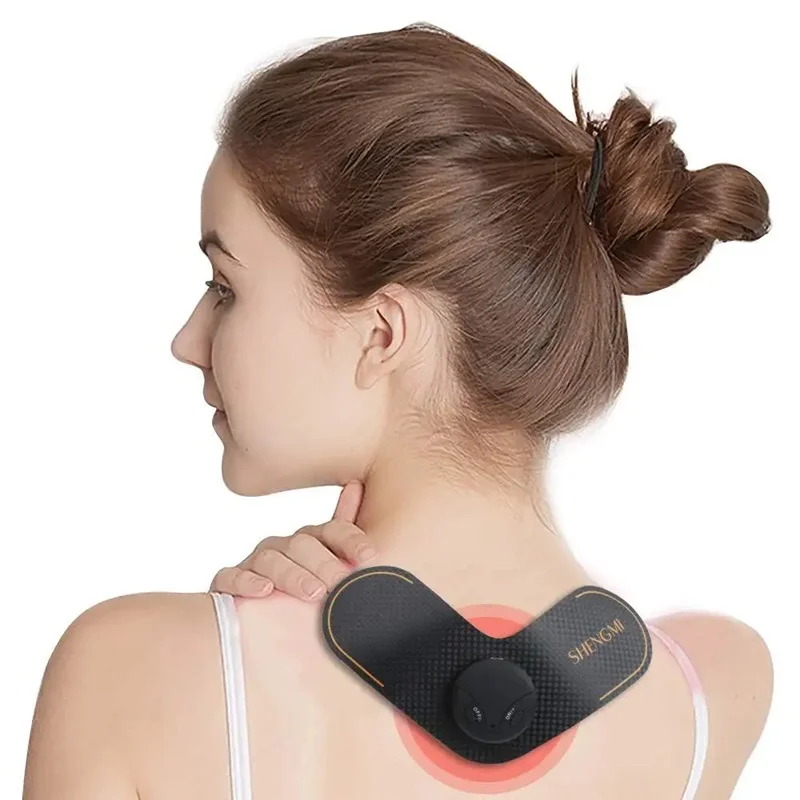 Portable Ems Mini Electric Neck Back Massager Cervical Massage Patch Stimulator