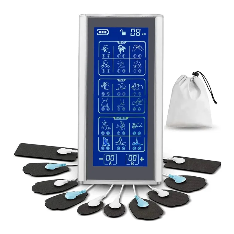 Large Screen Low Frequency TENS Physiotherapy Apparatus Therapy Pain Relief EMS Muscle Electromagnetic Independent 24 Modes
