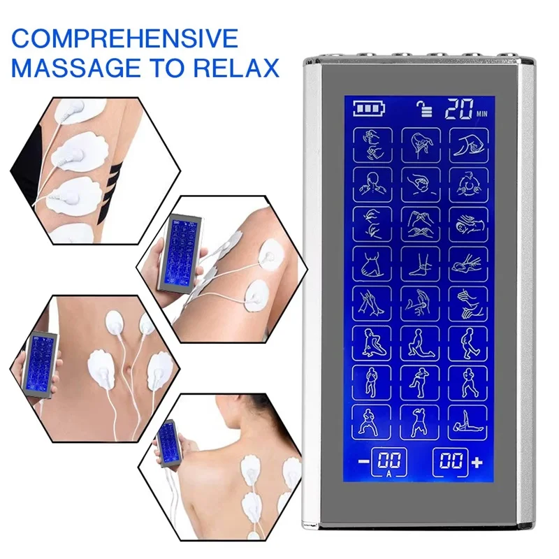 Large Screen Low Frequency TENS Physiotherapy Apparatus Therapy Pain Relief EMS Muscle Electromagnetic Independent 24 Modes
