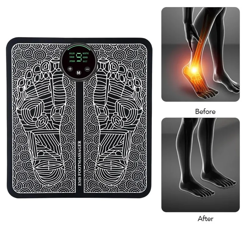 Hot Products Tens Massage Pad Feet Muscle Stimulator Massage Mat Electric Vibrating Ems Foot Massager
