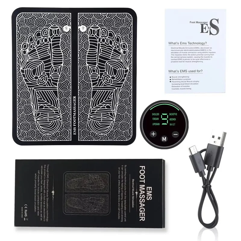Hot Products Tens Massage Pad Feet Muscle Stimulator Massage Mat Electric Vibrating Ems Foot Massager