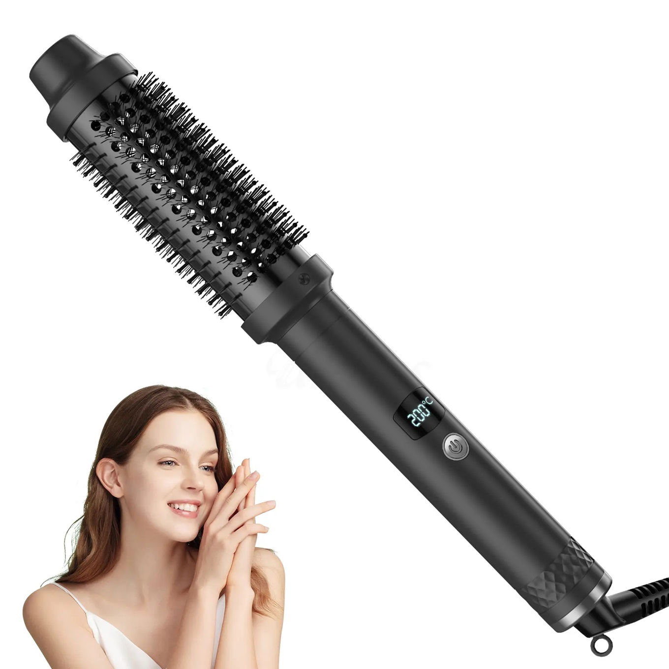 Thermal Brush 1.5 Inch Curling 3 in 1 Hot Brush Styler Hair Curler Ceramic Double PTC Fast Heat Brush