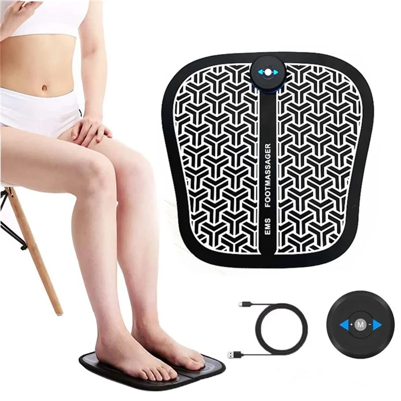 Ems Electric Foot Stimulator Massager, Folding Portable Electric Massage Mat, Full Automatic Massage Foot Circulation Massager

