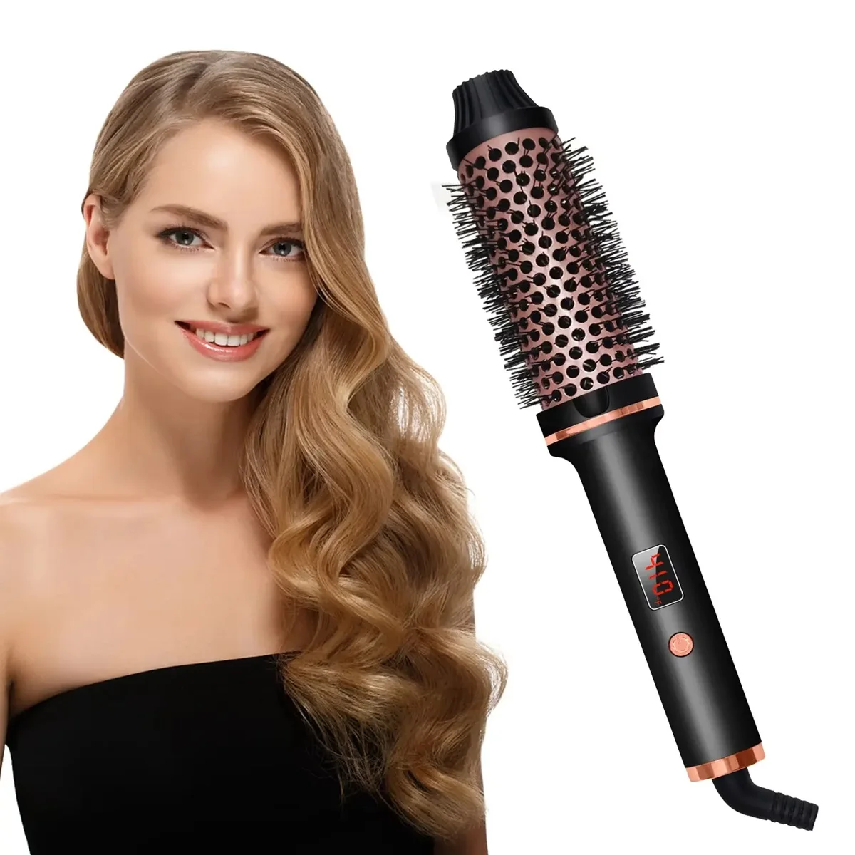 Professional Salon Electric Blower Hair Dryer Brush Dry Fast Hair Curler Rotating Hair Straightener Wand