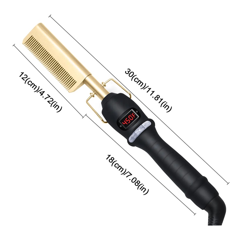 2 in 1 Hair Straightener Brush Heating Combs Styling Iron Electric Hair Straightening Brush
