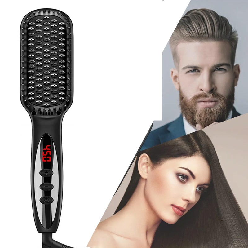 Electric Portable Hair Curler Styling Comb Straightening Soft Hot Straightening Multi-Functional Hair Straightener Hot Comb
