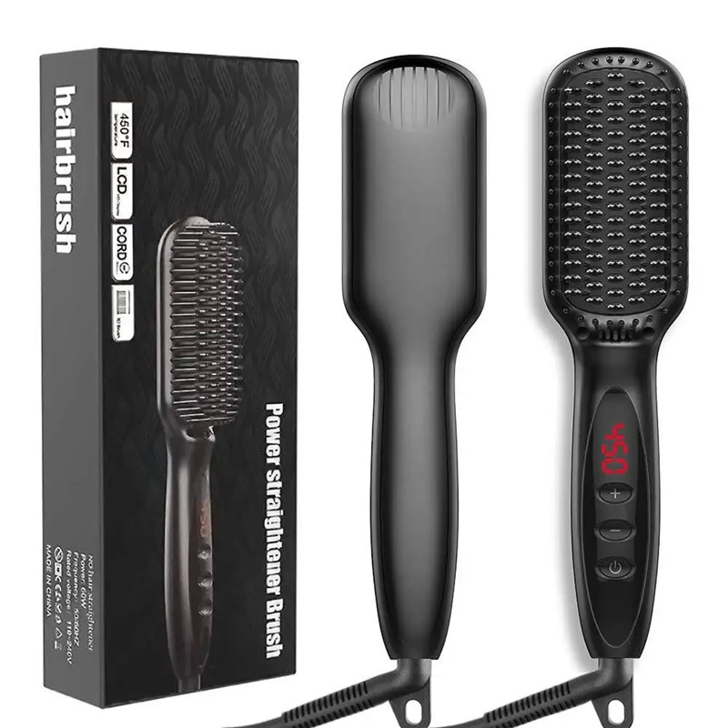 Electric Portable Hair Curler Styling Comb Straightening Soft Hot Straightening Multi-Functional Hair Straightener Hot Comb