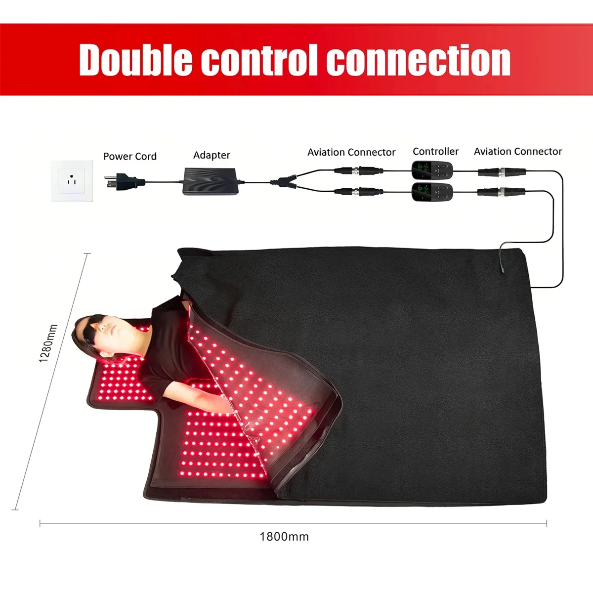 Large Size Length Home Full Body Sleeping Bag 660Nm 850Nm Red Infrared Led Red Light Bed