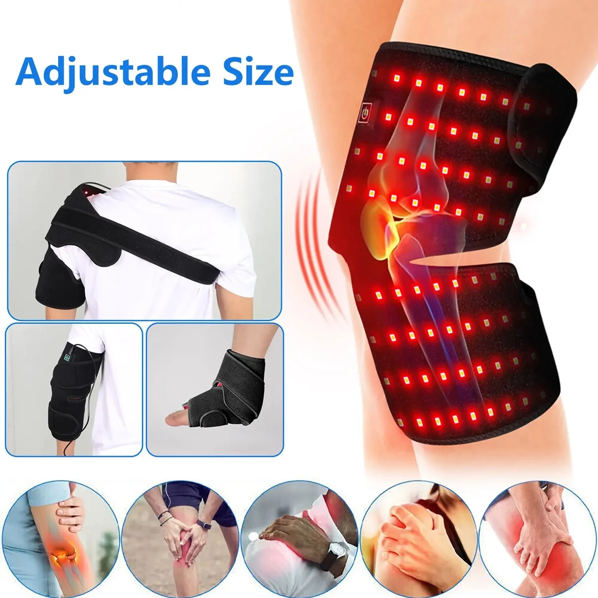 Knee Pain Relief With Infrared Led Shoulder Elbow Wrap and Red Light Treatment for Knee Pads Customized Logo by the Manufacturer