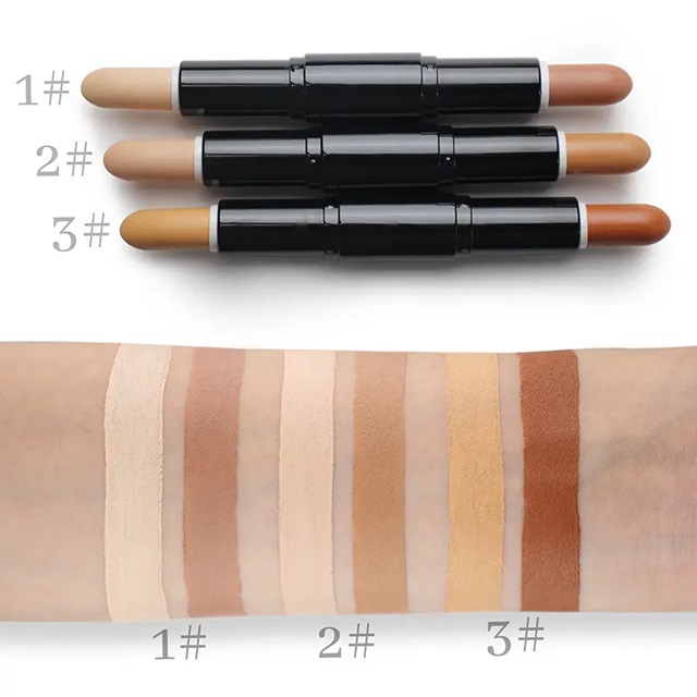 Wholesale Custom Dual Concealer Stick 3 Color No Label Full Coverage Makeup Concealer 5G Lip Gloss Private Label
