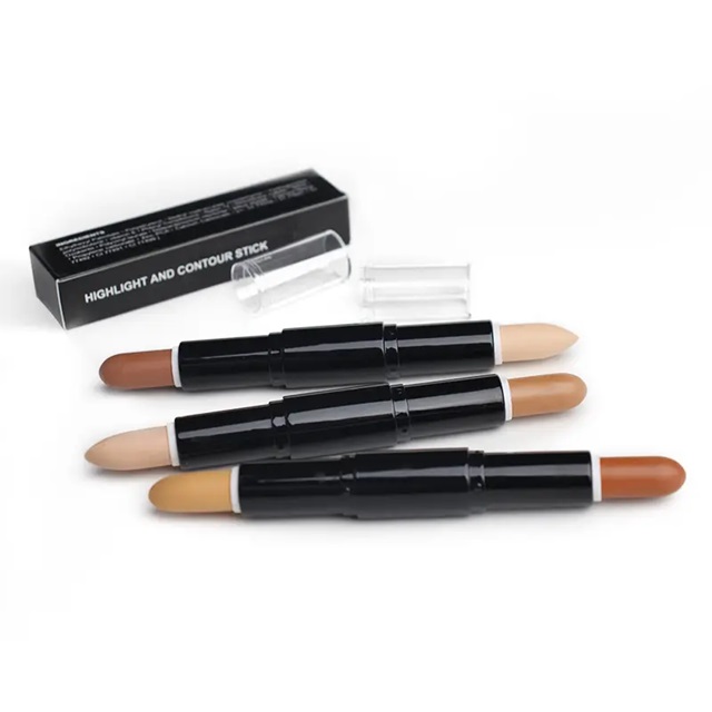 Wholesale Custom Dual Concealer Stick 3 Color No Label Full Coverage Makeup Concealer 5G Lip Gloss Private Label