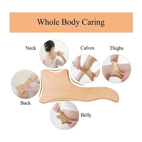 Custom Massage Stick Gua Sha Tools Wooden Abdomen Stomach Waist Neck Face Body Set Wood Massage Therapy Massage Wooden Tools
