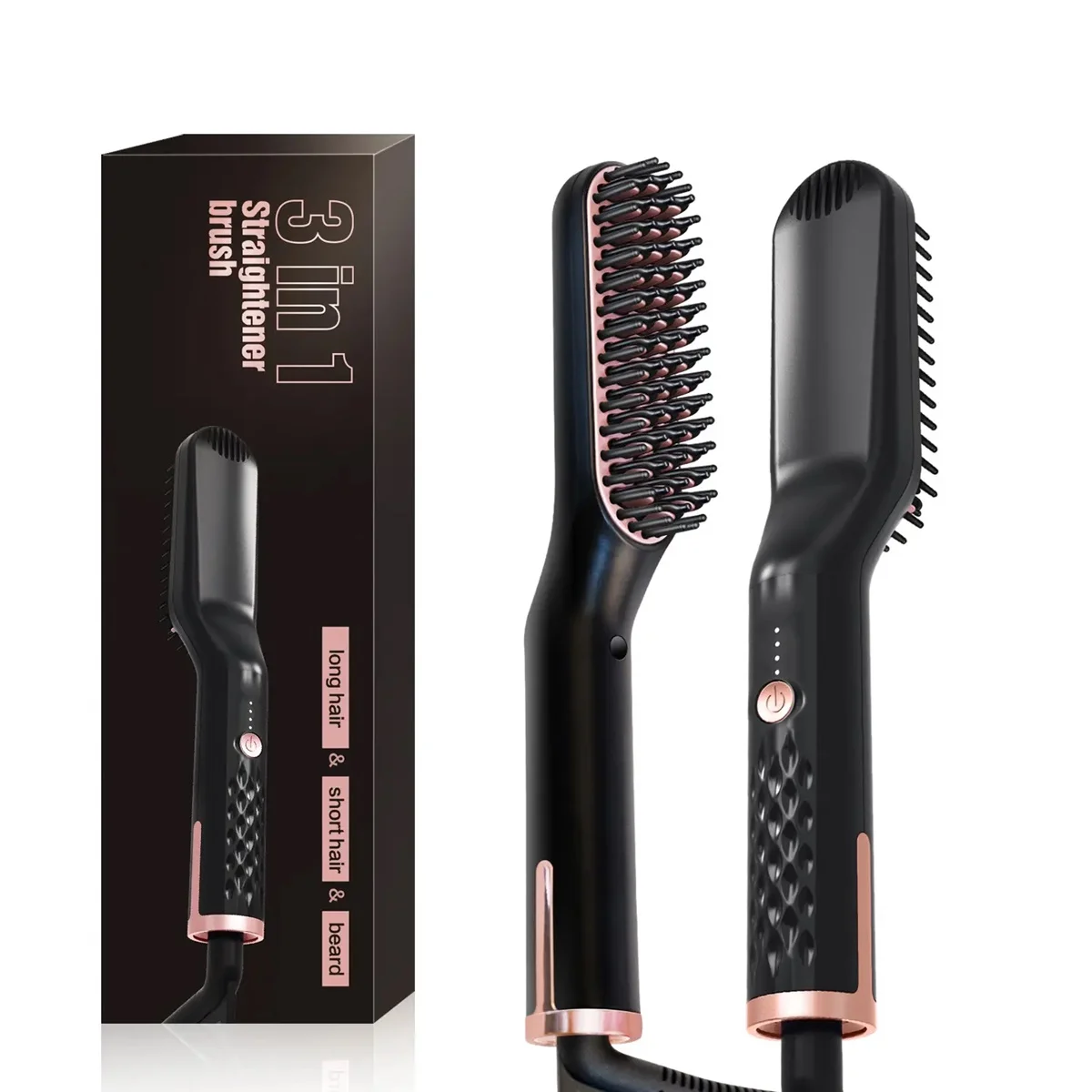 Professional Curler Comb Fashion Fast Heating Ceramic Electric Hair Straightener Hair Brush Beard & Mustache Combs
