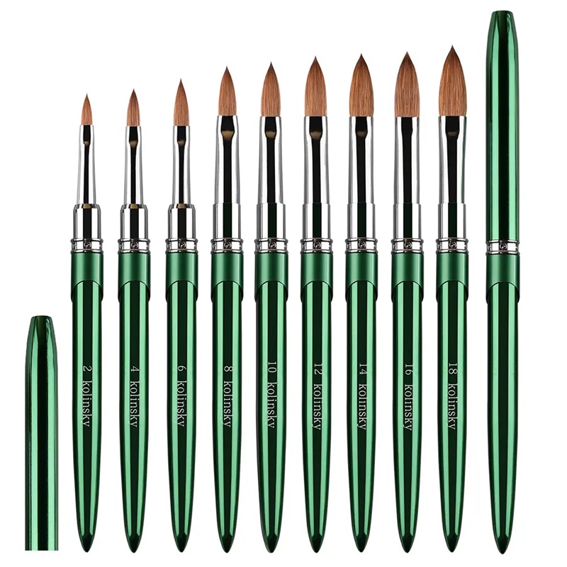 Nail Academy 100% Kolinsky Nail Acrylic Brush 16 Sable Hair Premium Black Metal Handle Nail Art Brushes for Manicure