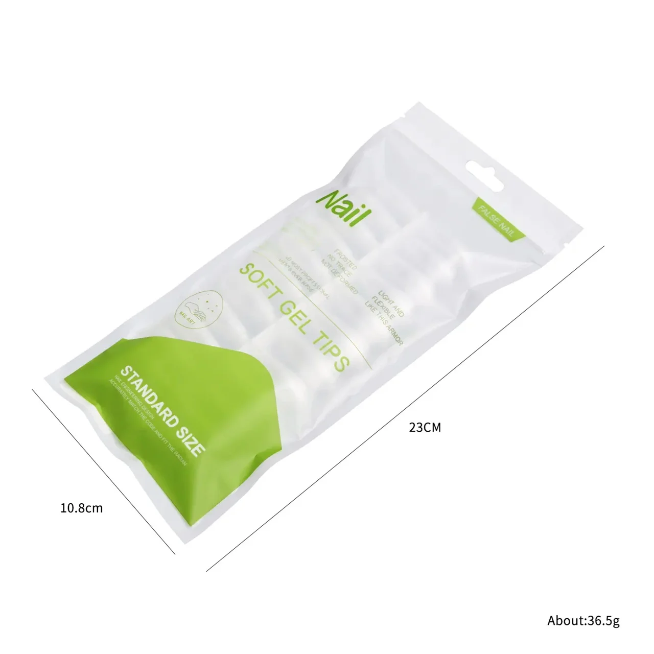 120 Pcs Wholesale Acrylic French Style Natural False Full Cover Artificial Nail Art Tips Soft Gel Tips