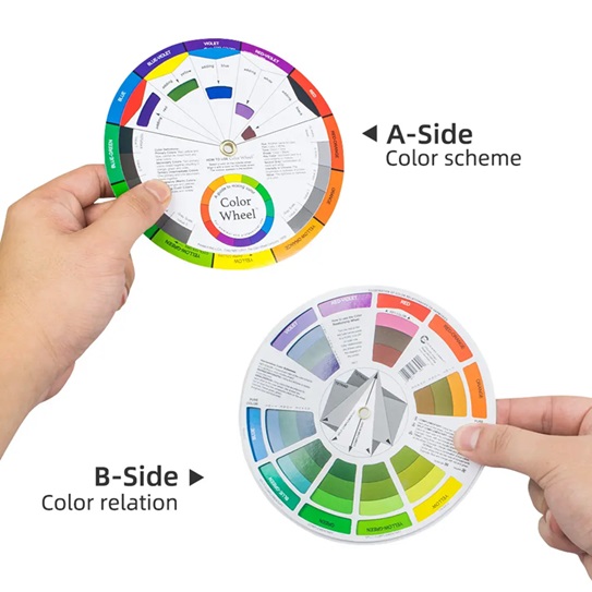 1Pcs 12 Color Tattoo Paper Card Wheel Chromatic Eyebrow Nails Professional Pigment
