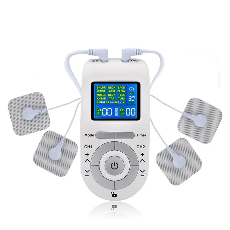 New Arrivals Tens EMS Therapy Device 12 Modes Massage Muscle Stimulator Rechargeable Electronic Pulse Tens Unit for Pain Relief