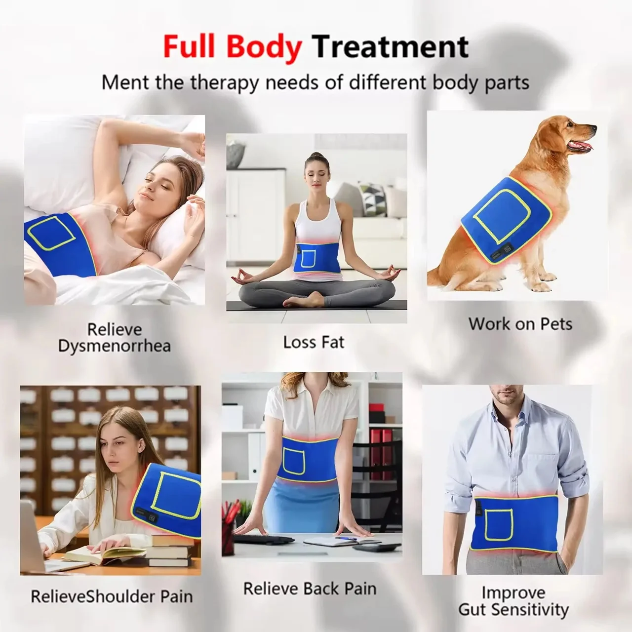 Red Light Therapy Belt Wearable Wrap Pain Relief Body Slimming Red Light Therapy 660Nm 850Nm Belt With Timer
