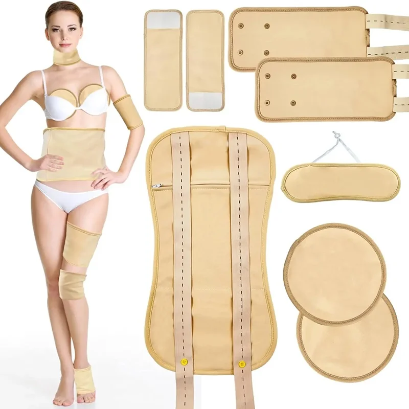 8Pcs Adjustable Castor Oil Compress Pad Kits Liver Detox Inflammation Reusable Organic Castor Oil Pack Wrap