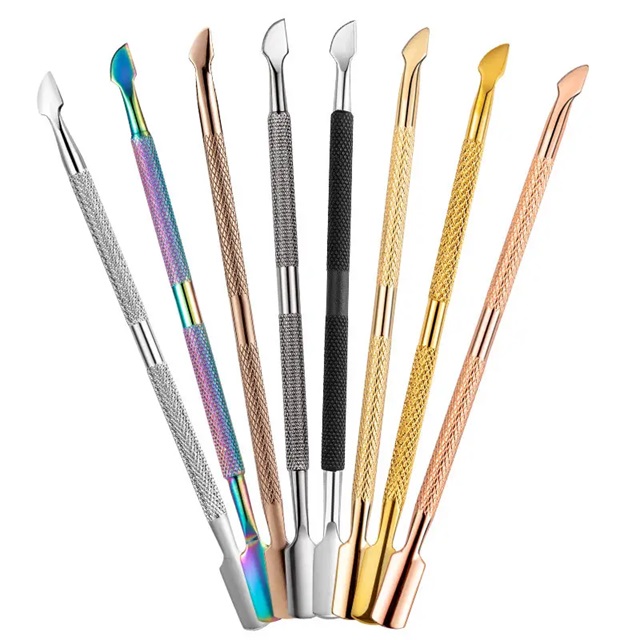 Stainless Steel Nail Art Cuticle Pusher Manicure Pedicure Tool With Dead Skin Push and Shovel Features