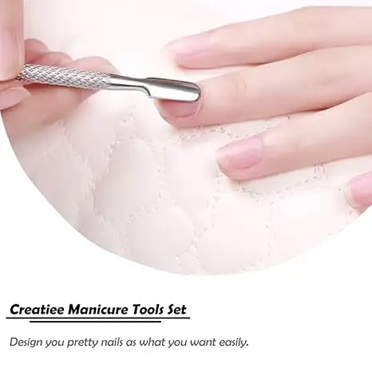 Stainless Steel Nail Art Cuticle Pusher Manicure Pedicure Tool With Dead Skin Push and Shovel Features

