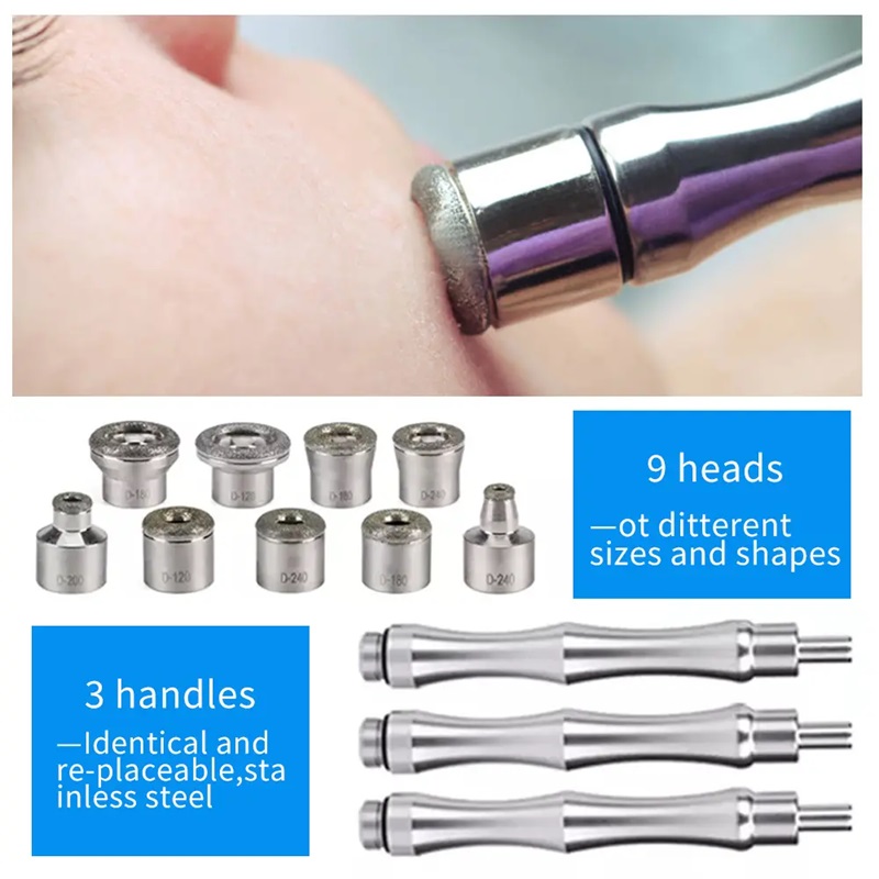 Skin Scrubber Suit Metal Mda Hidradermo Deep Cleaning Face Removal Blackhead Microdermabrasion Diamond Head Coating Beauty
