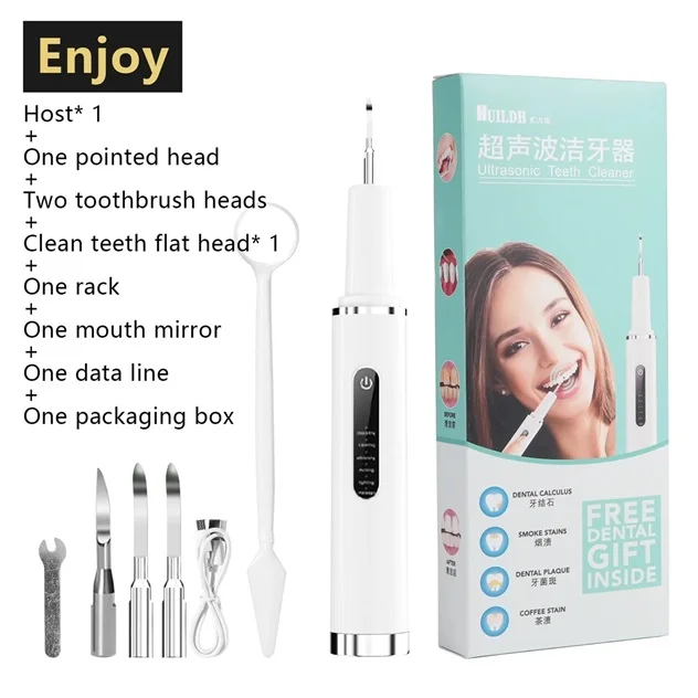 Portable Electric Rechargeable Tooth Cleaner Kit Dental Plaque Remover Tartar Remover Teeth Toothbrush Teeth Cleaning