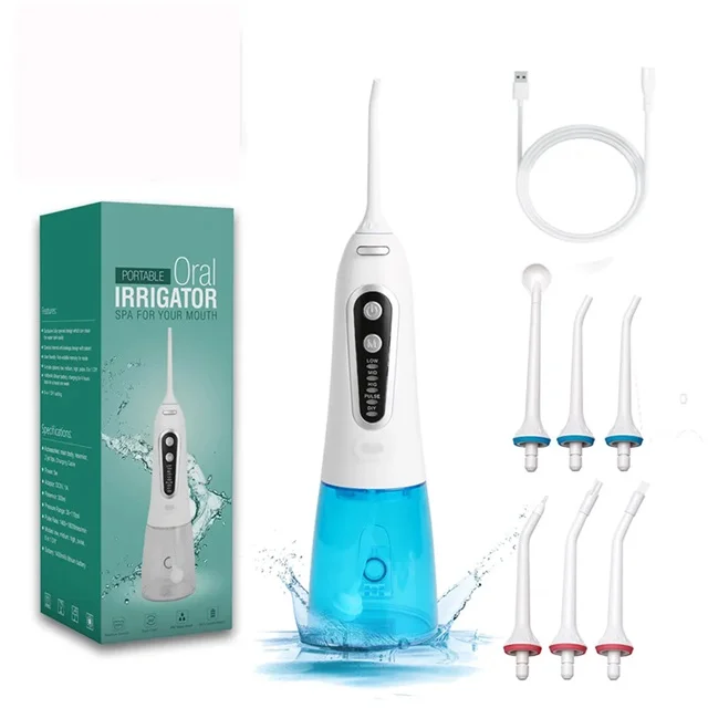 Portable 300ML Oral Irrigator Dental Care Smart Powerful Detachable Dental Floss Water Flosser for Teeth USB Rechargeable