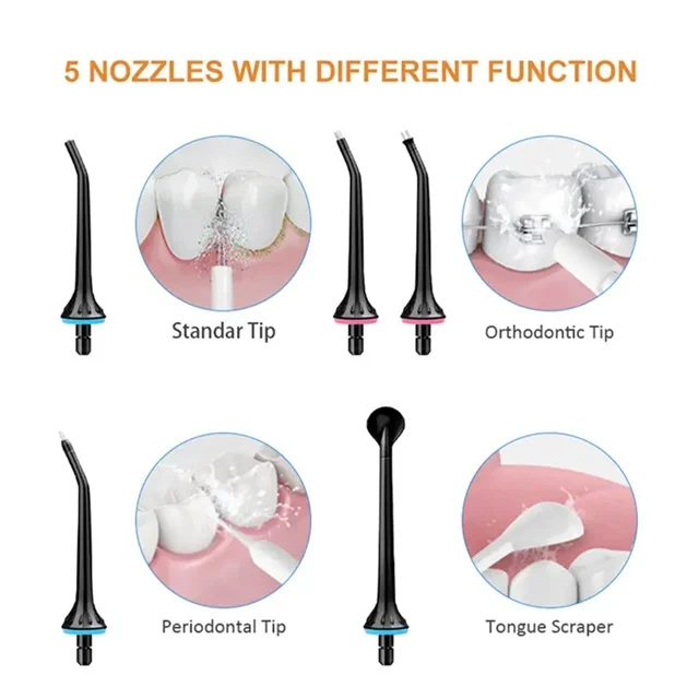 Portable 300ML Oral Irrigator Dental Care Smart Powerful Detachable Dental Floss Water Flosser for Teeth USB Rechargeable
