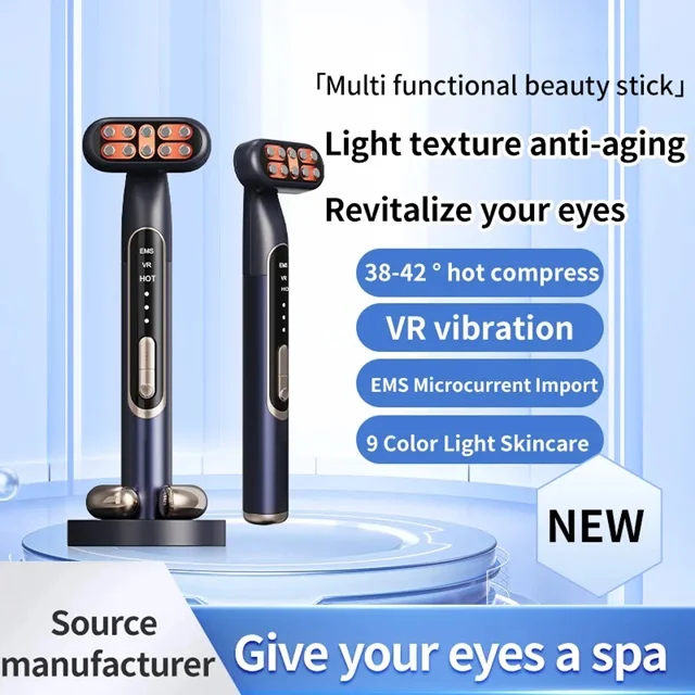 Eye Beauty Instrument With Vibration Heating and Red Led Light Eye Massage Equipment Wrinkle Remover Device
