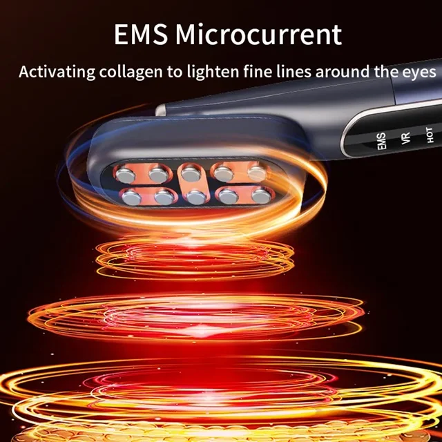 Eye Beauty Instrument With Vibration Heating and Red Led Light Eye Massage Equipment Wrinkle Remover Device