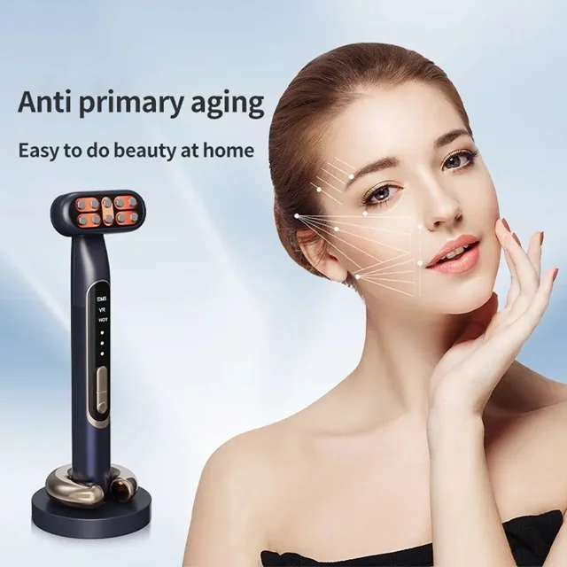 Eye Beauty Instrument With Vibration Heating and Red Led Light Eye Massage Equipment Wrinkle Remover Device